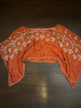 Free People Burnt Orange Shirt Size Medium
